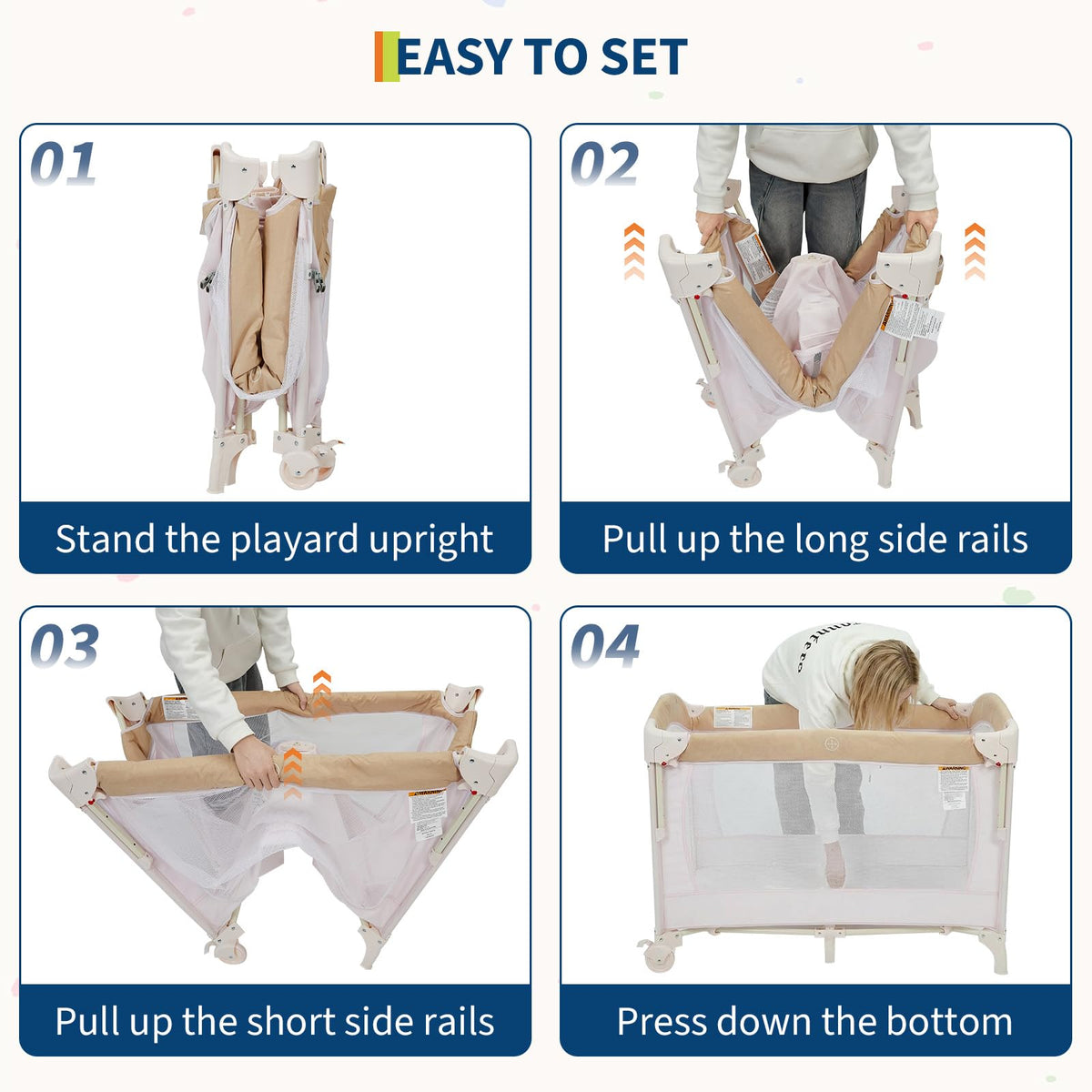 4 in 1 Pack and Play with Bassinet, Changing Table, Playpen and Carry Bag X436