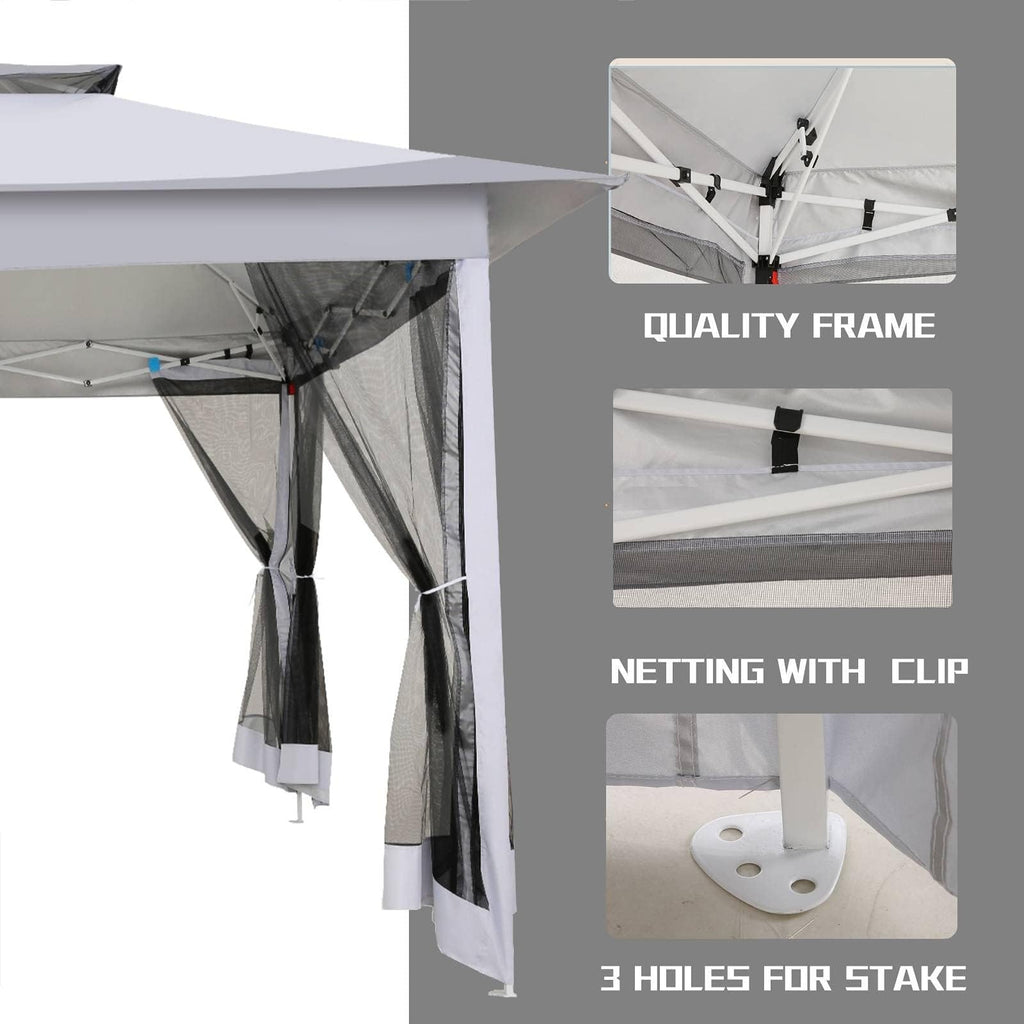 12x12 Pop Up Waterproof Outdoor Canopy with Mosquito Nettings and Carry Bag G162071