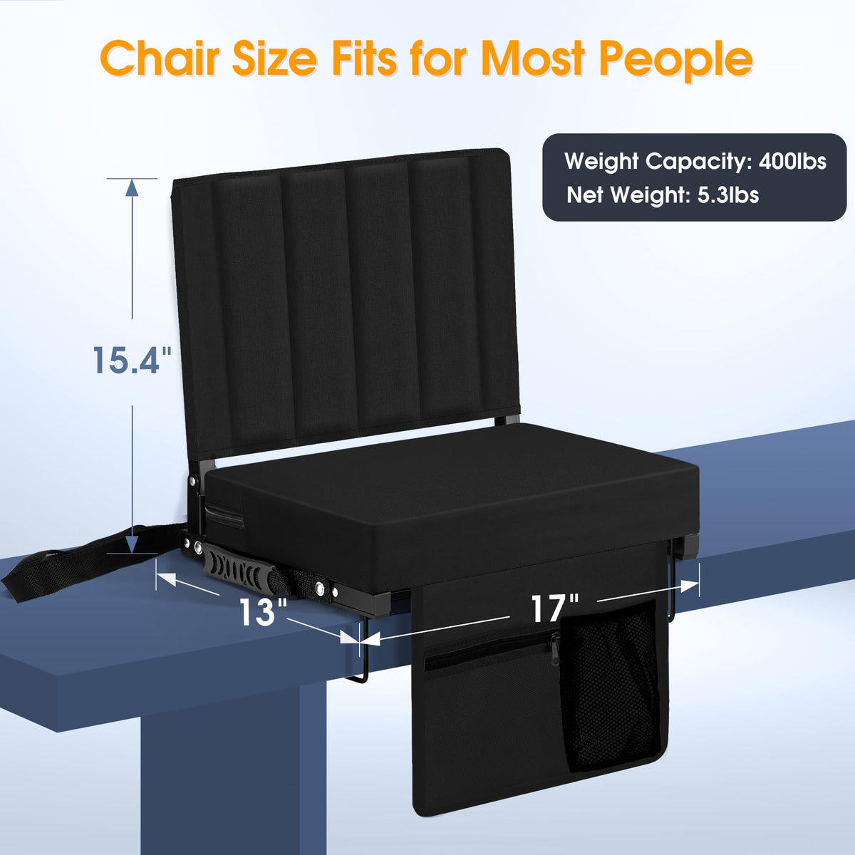 Portable Folding Stadium Seat with Back Support 2 Pack B24179