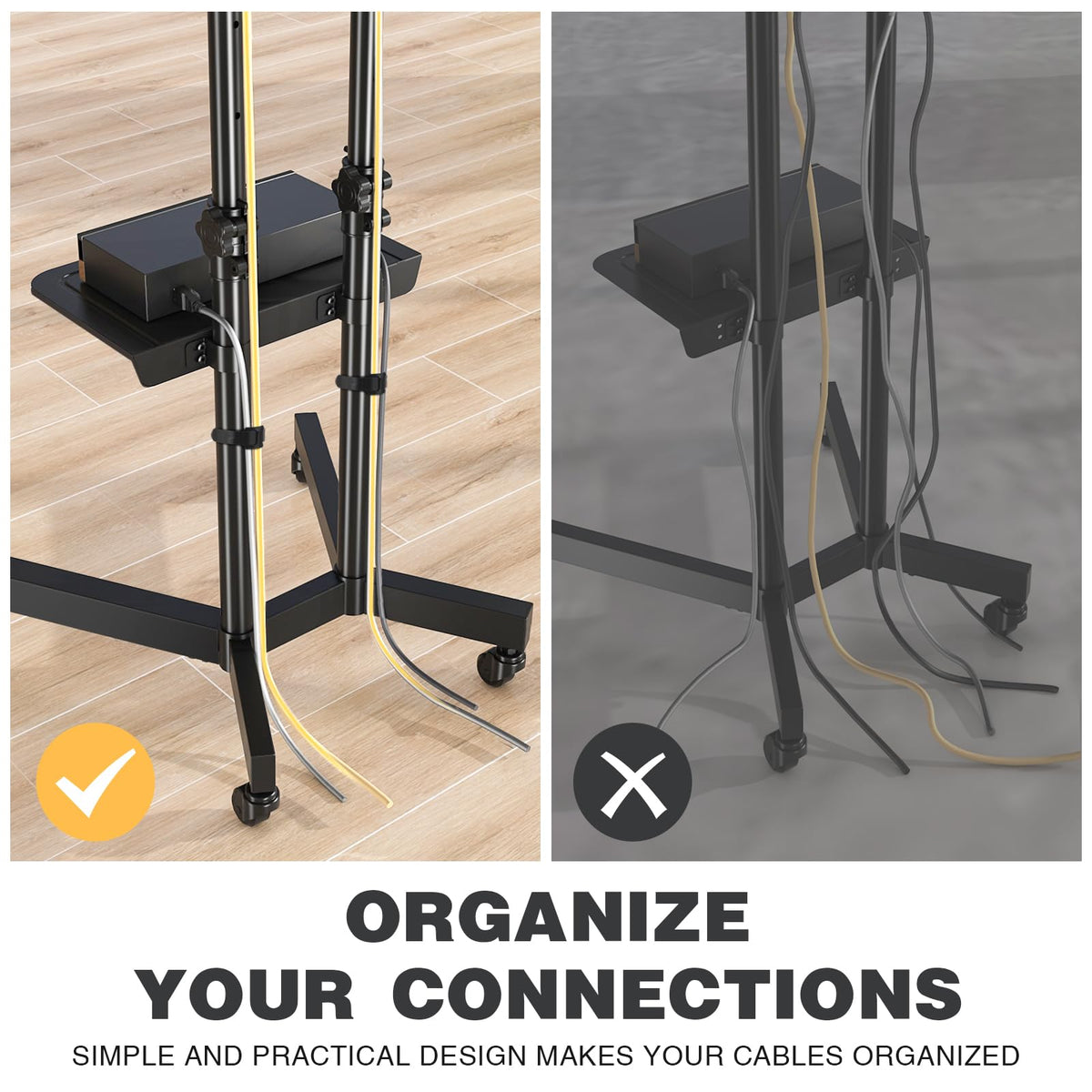 Mobile TV Stand with Wheels for 32-75 Inch TVs W740244