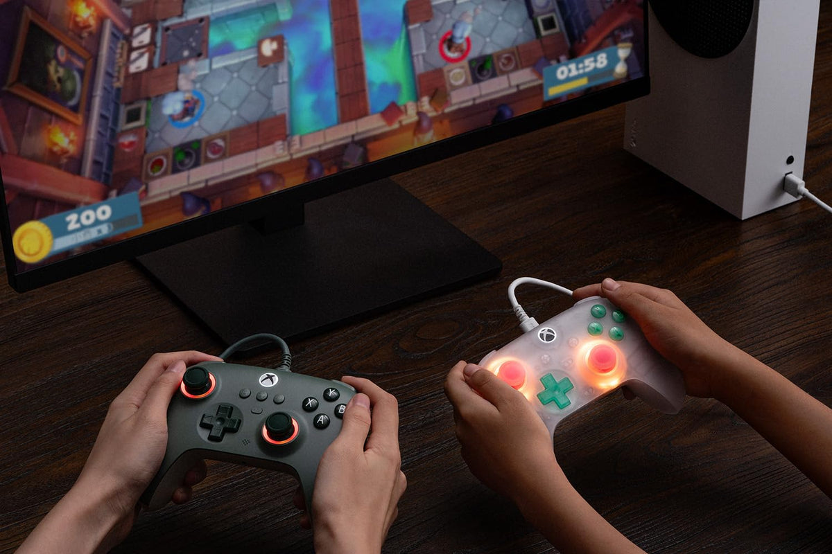 Wired Controller with RGB Lighting, Hall Effect Joysticks and Triggers, Translucent Pink V132
