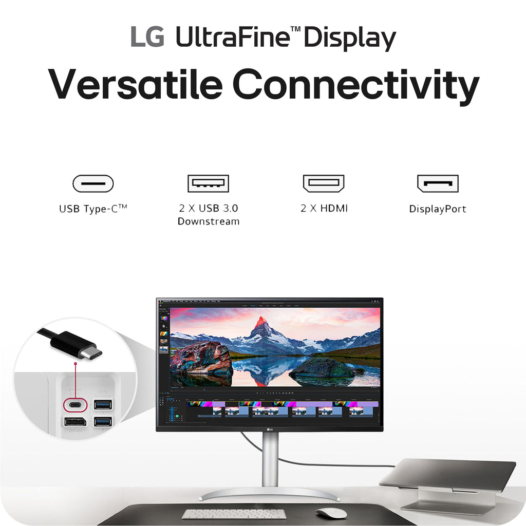 32-inch 4K UHD IPS Computer Monitor with Built-in Speaker, White B123813