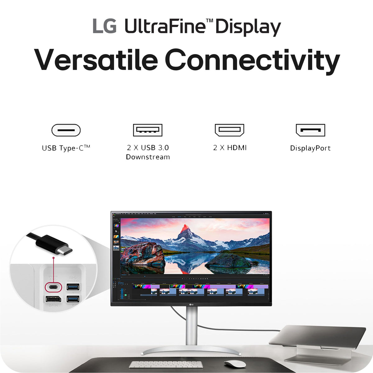 32-inch 4K UHD IPS Computer Monitor with Built-in Speaker, White B123813
