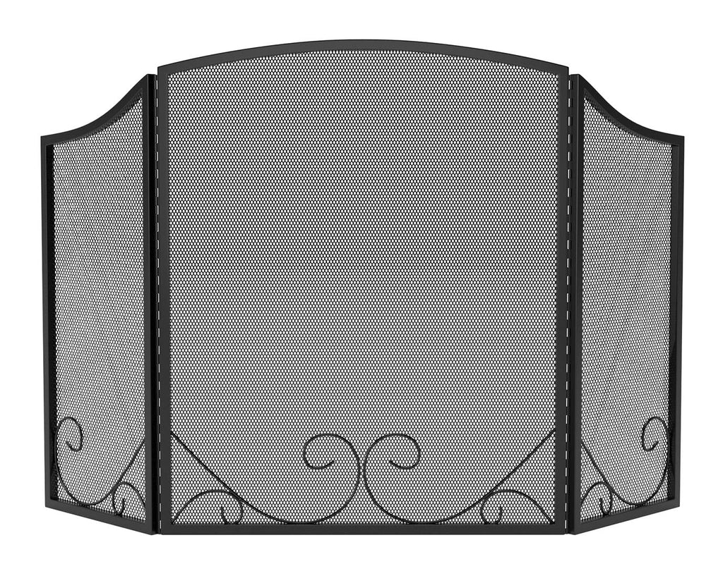 Black Wrought Iron Fireplace Screen D12390