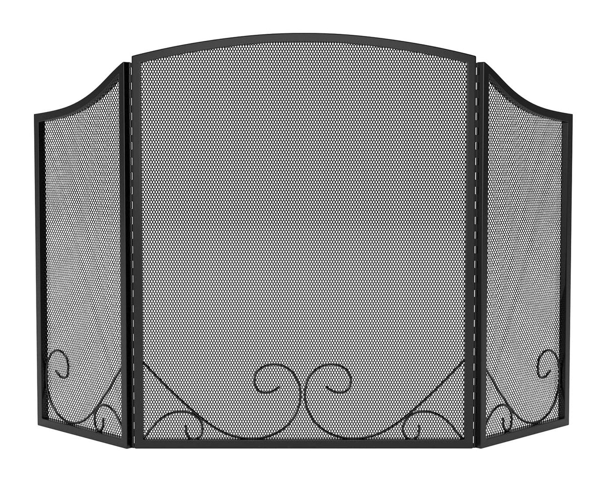 Black Wrought Iron Fireplace Screen D12390