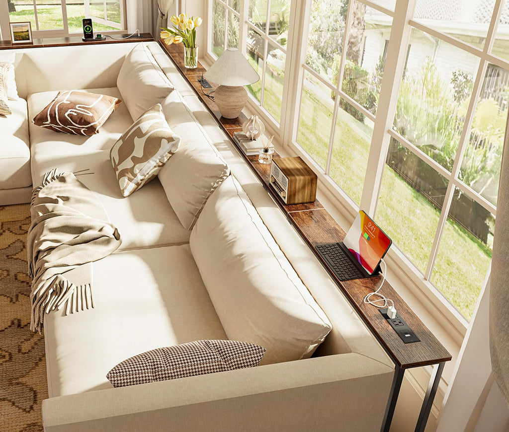 118 Inch Sofa Table with Power Outlets V141