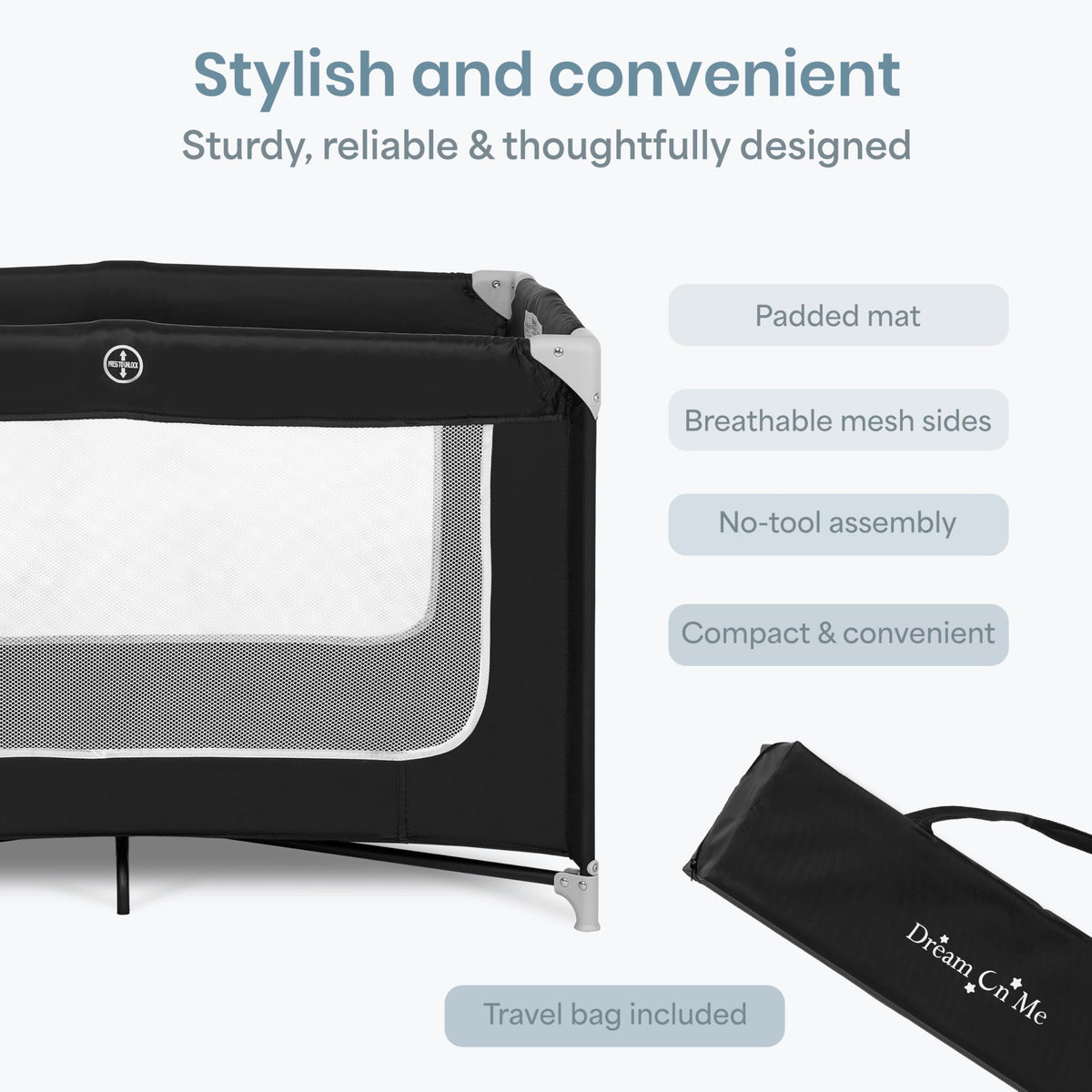 Portable Playard with Carry Bag, Black T5717