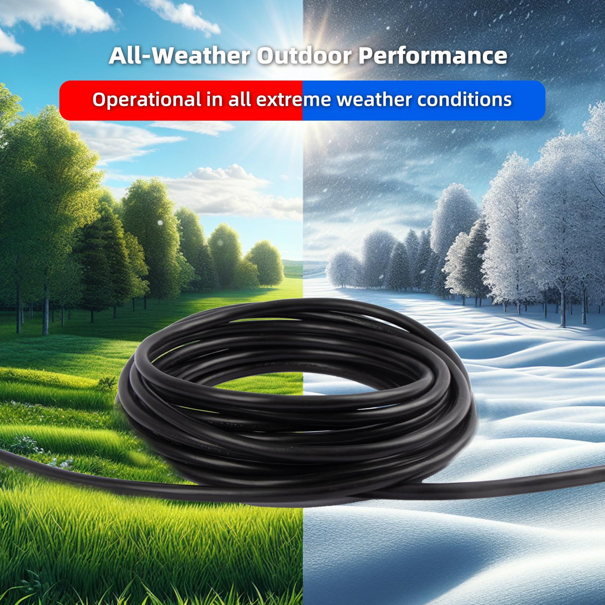 100 FT Waterproof Black 16 AWG Extension Cord Y88151