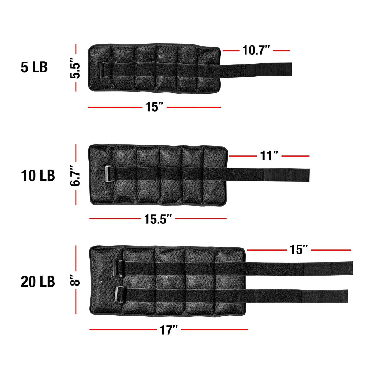 Adjustable Wrist & Ankle Weights 10-Pound Pair Q82250