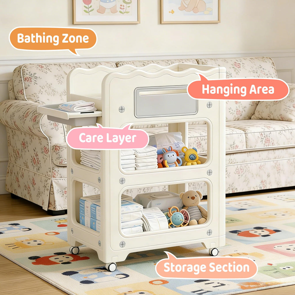 Foldable Portable Baby Changing Table with Storage Baskets J7242