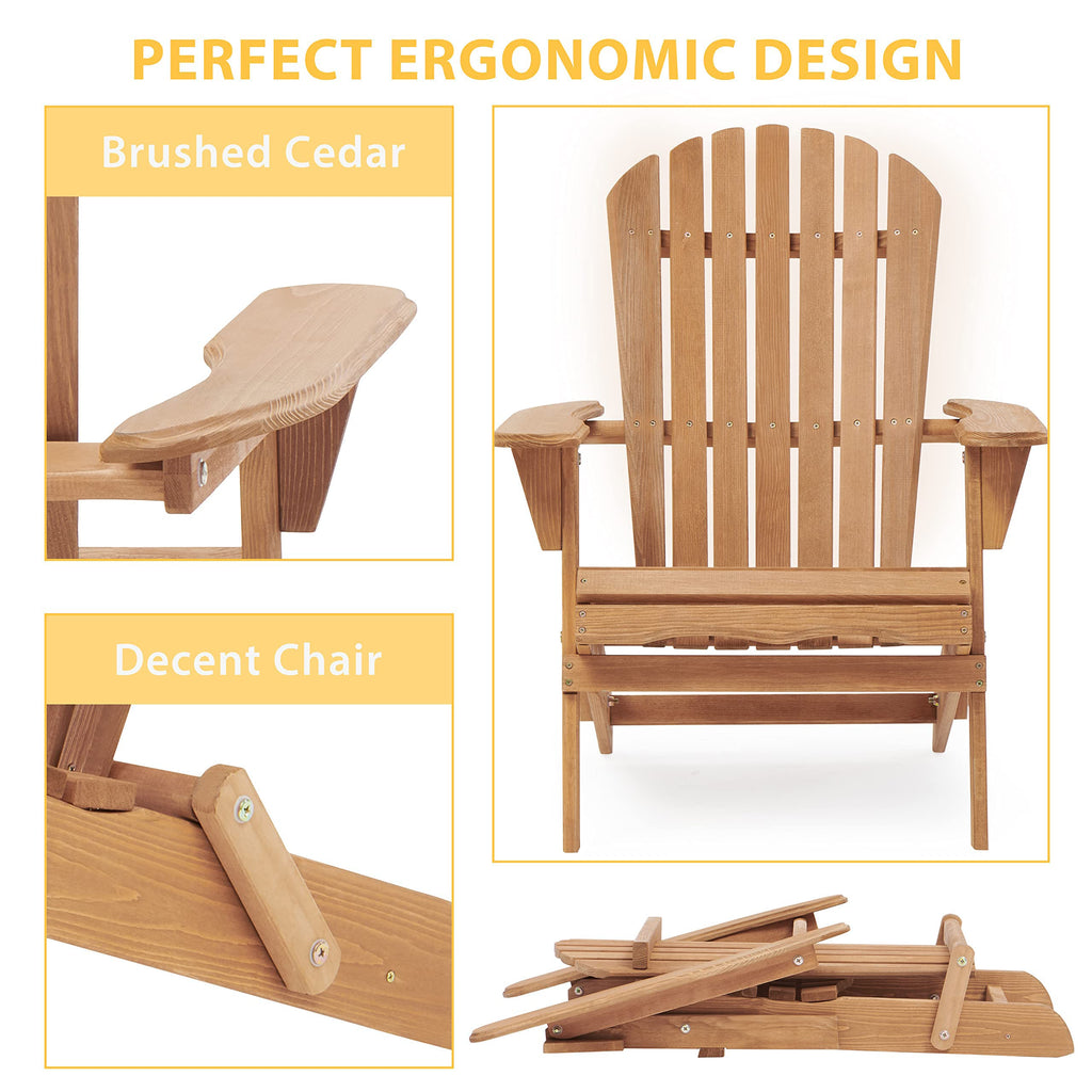 Cedar Folding Adirondack Chair Set of 2 T505986