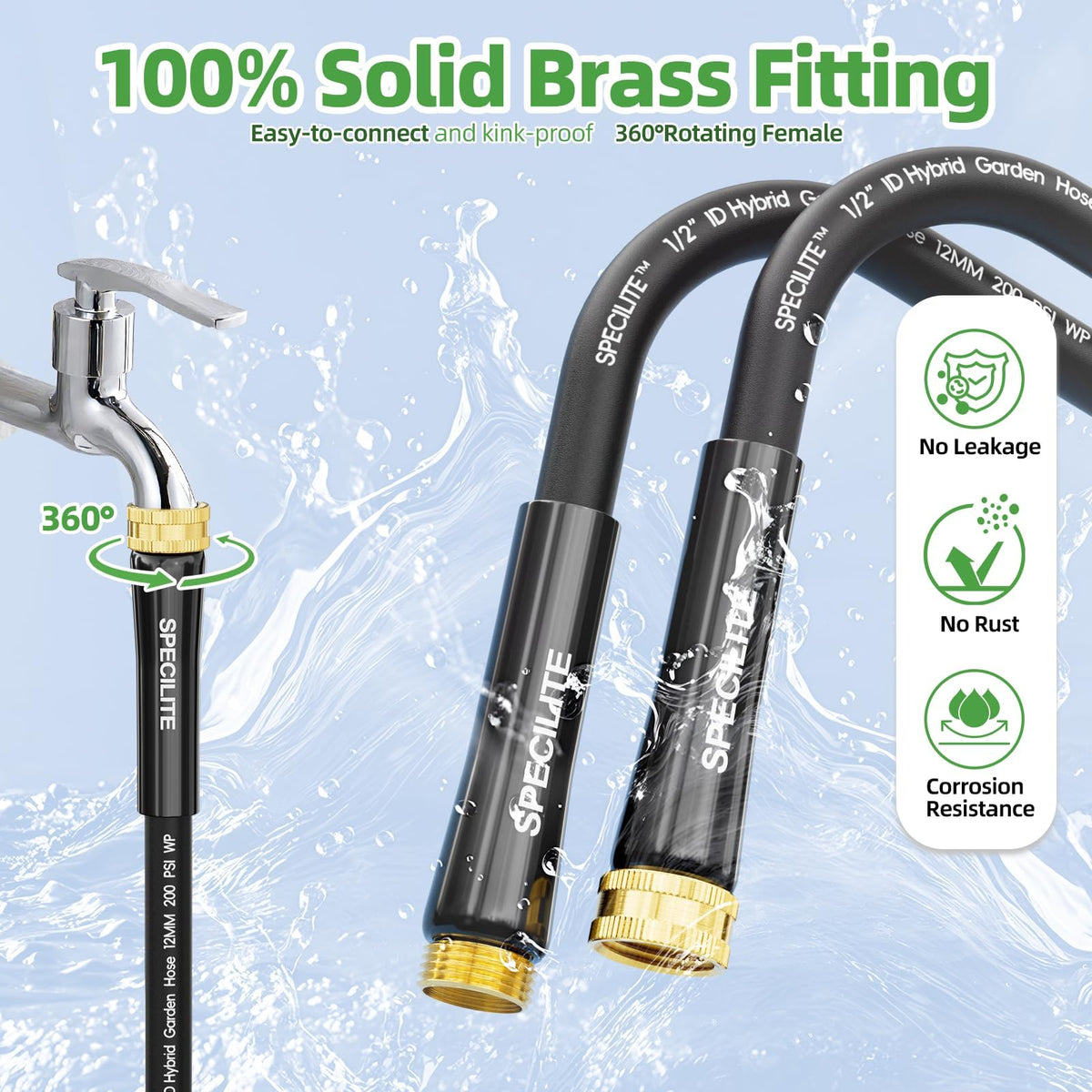 Lightweight Garden Water Hose 25 Ft x 1/2" C3631