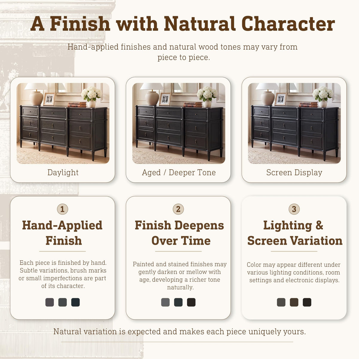 Black 9 Drawer Wood Dresser S758261