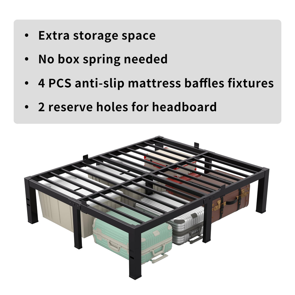 18 Inch King Size Black Metal Bed Frame M4155