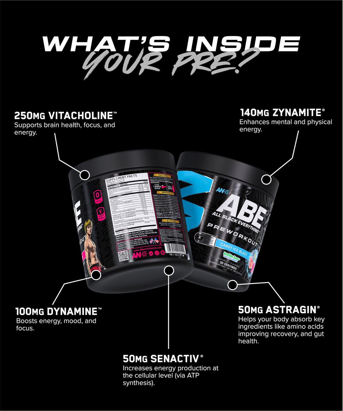 Black Pre-Workout Powder 350mg Caffeine 30 Servings T530