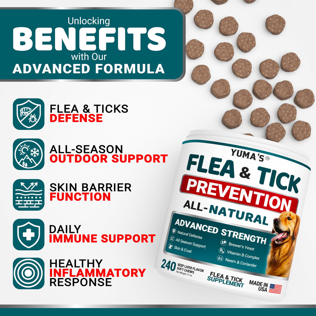Chewable Flea and Tick Prevention for Dogs 240 Chews L2227