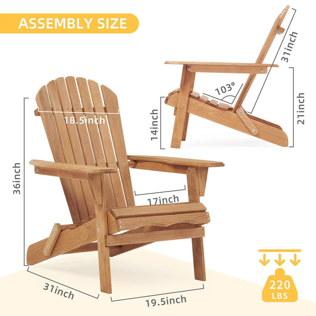 Cedar Folding Adirondack Chair Set of 2 T505986