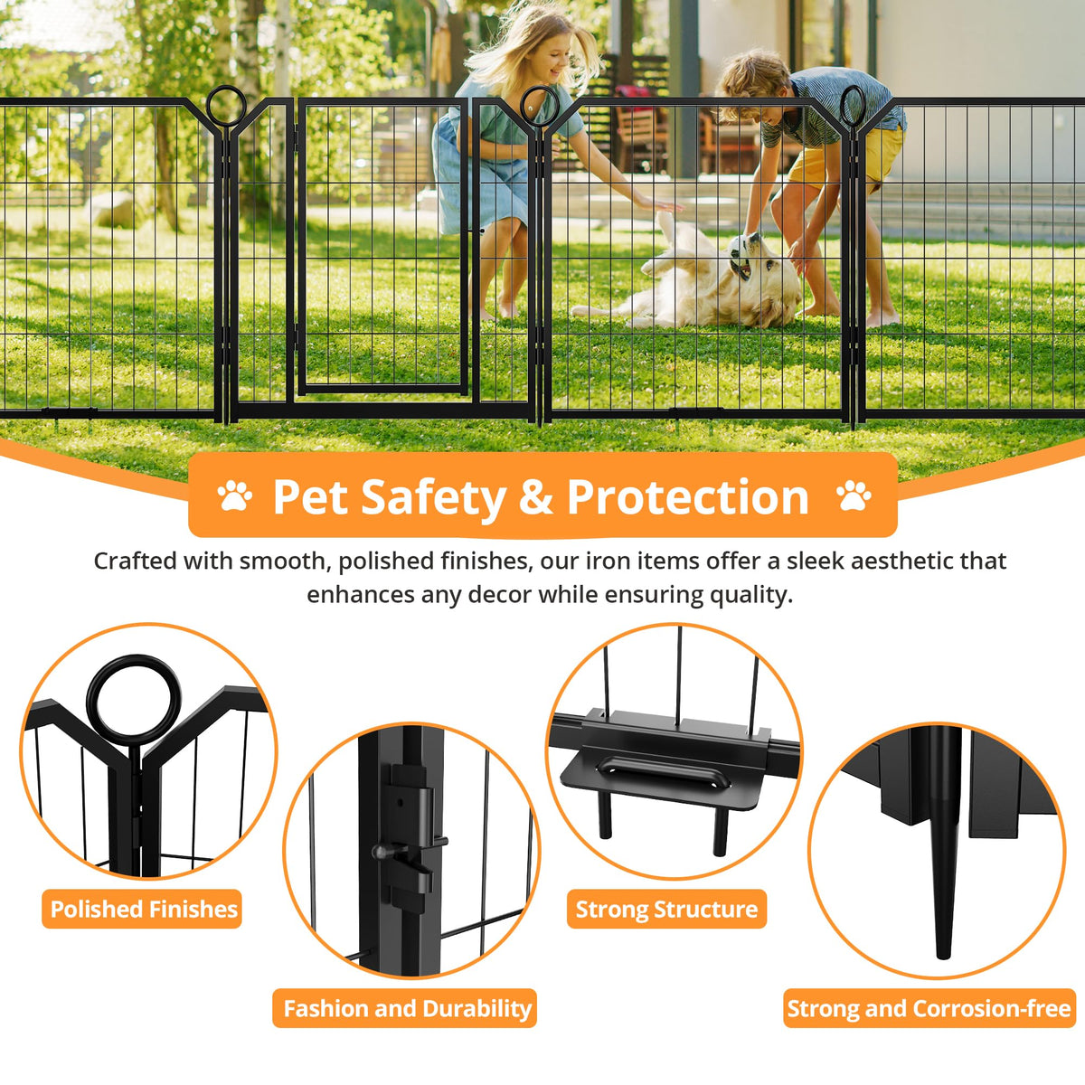 32 Inch 16 Panel Metal Dog Playpen D82212