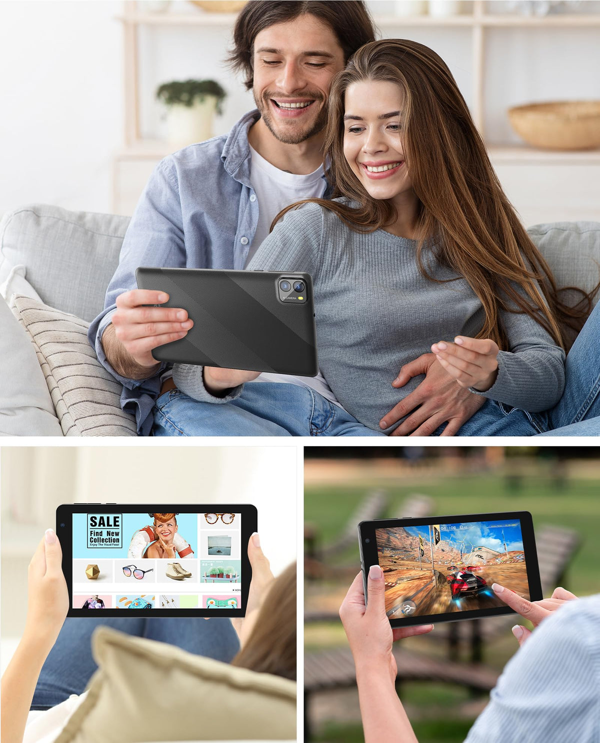 7 Inch Android 14 Tablet 8GB RAM 64GB ROM Black Z24236
