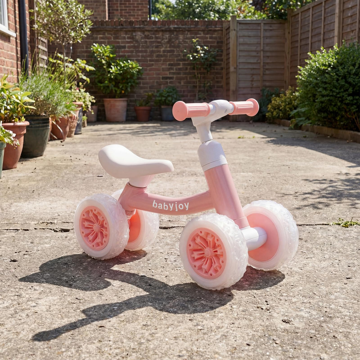 4 Wheels Toddler Balance Bike with Adjustable Handlebar & Seat L4676