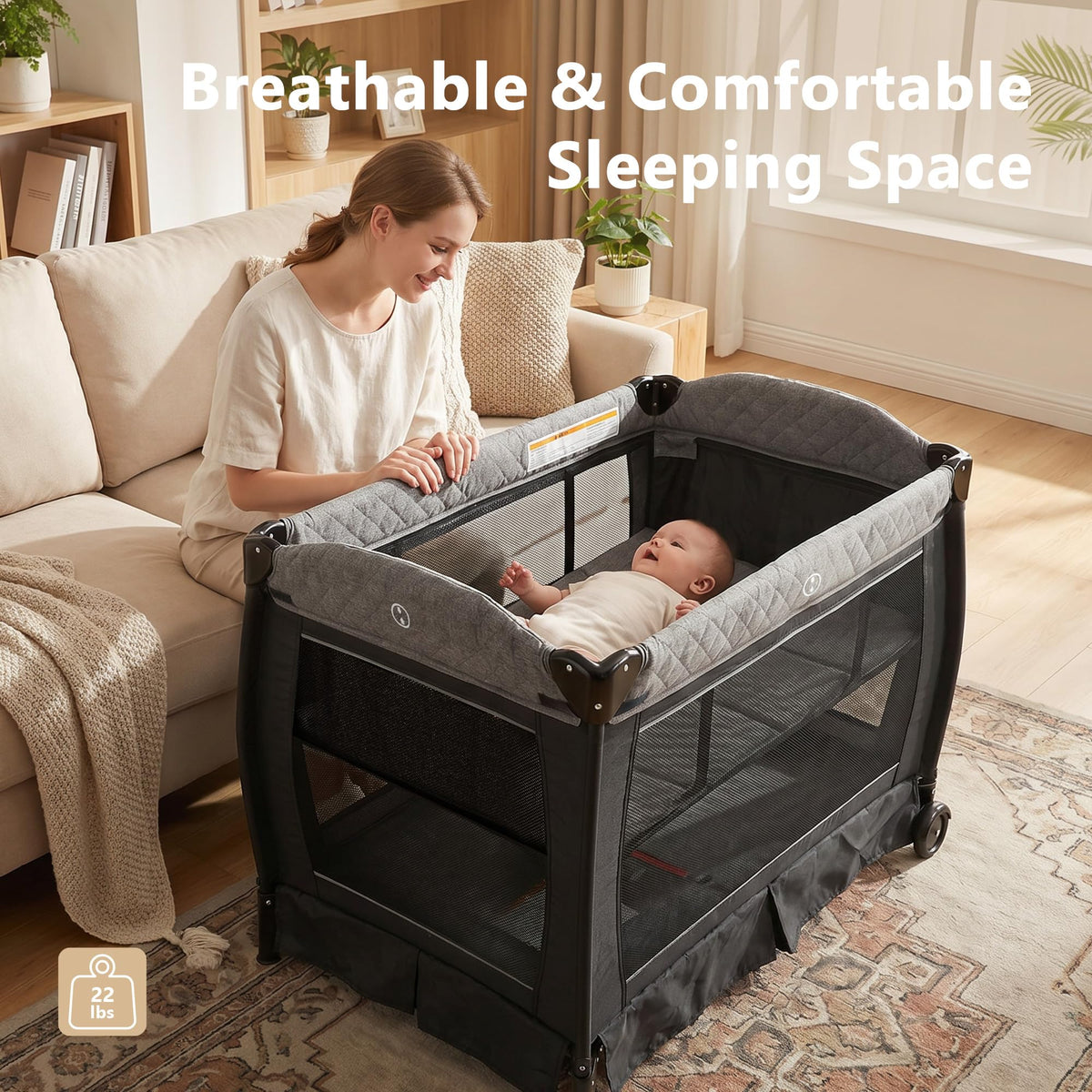 4 in 1 Black Baby Playard Q1915