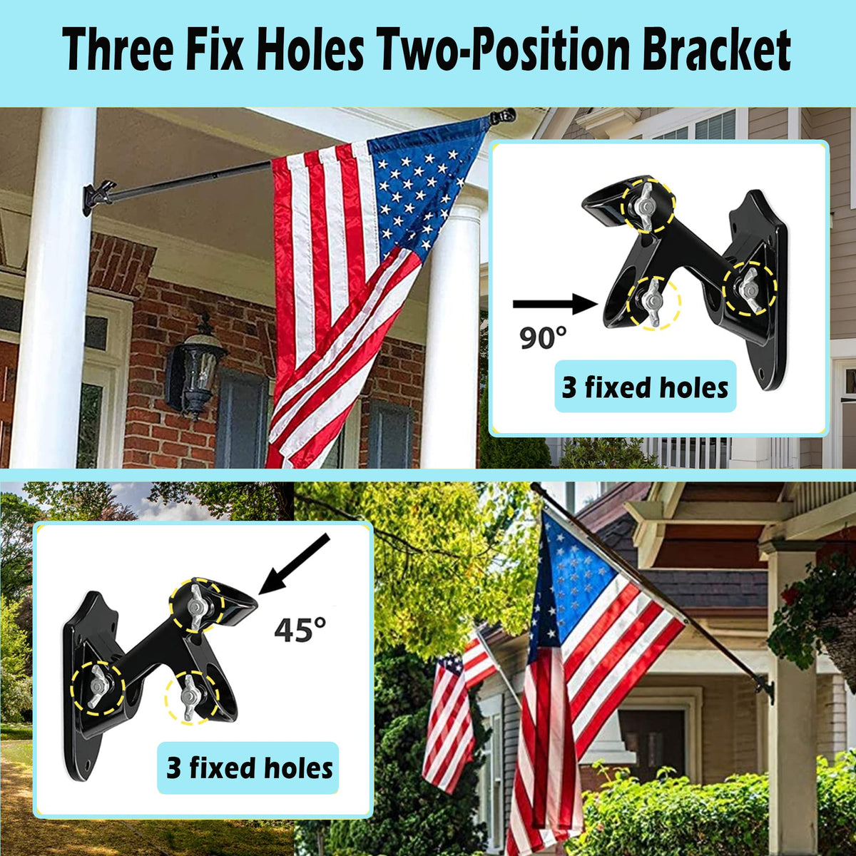 5FT Tangle Free Spinning Metal Flag Pole Kit with 3x5 Flag J7309