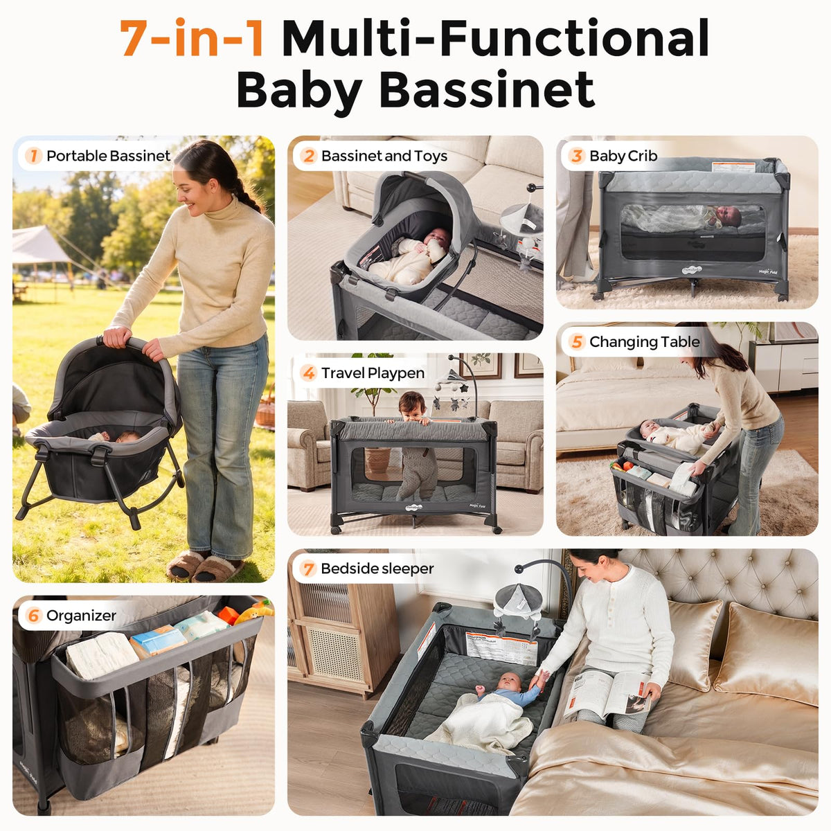 7 in 1 Pack and Play with Bassinet U51216