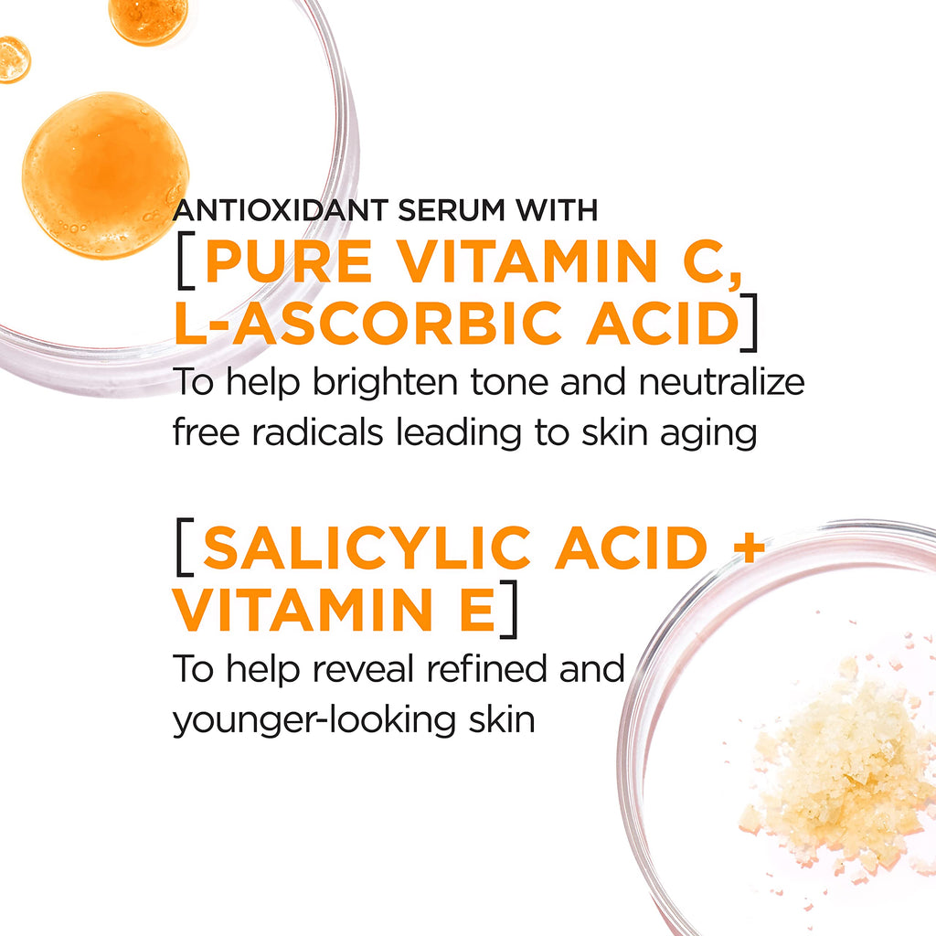 Vitamin C Brightening Face Serum with Vitamin E, Salicylic Acid, 1 oz E9079