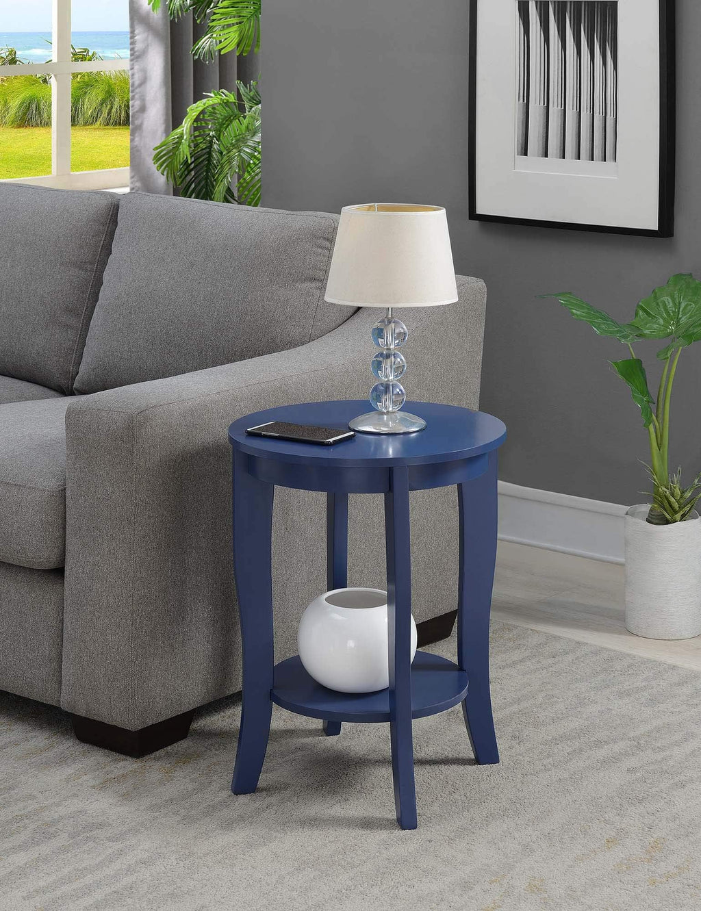 Cobalt Blue Round End Table H353