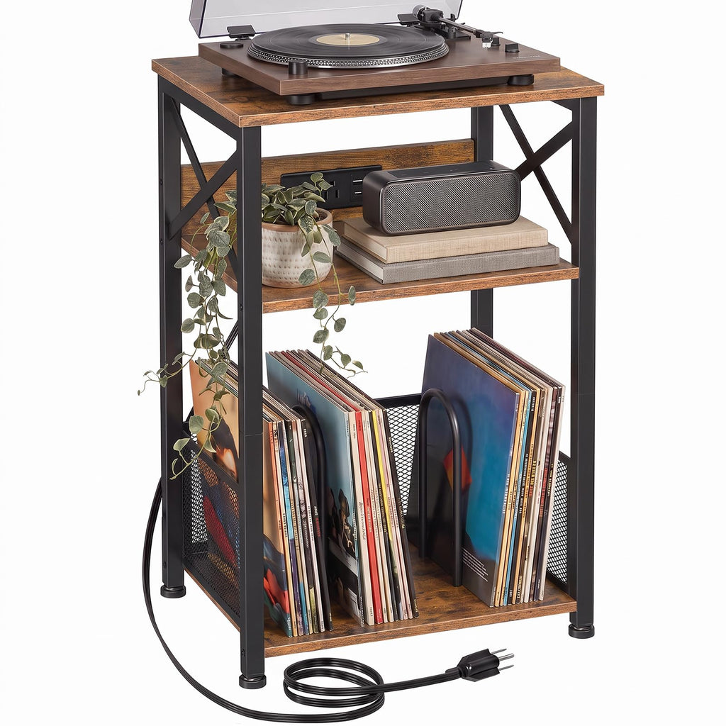 Record Player Stand with Charging Station V455448