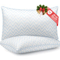 King Size Set of 2 Medium Firm Microfiber Bed Pillows O2351