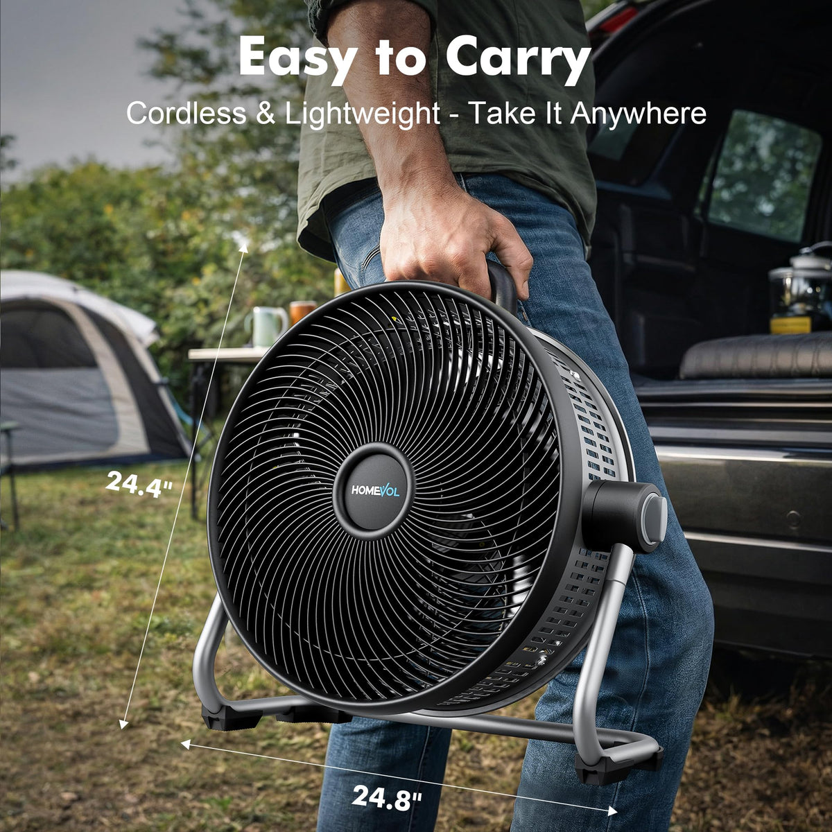 20 Inch Cordless Rechargeable Battery Powered Floor Fan K615461