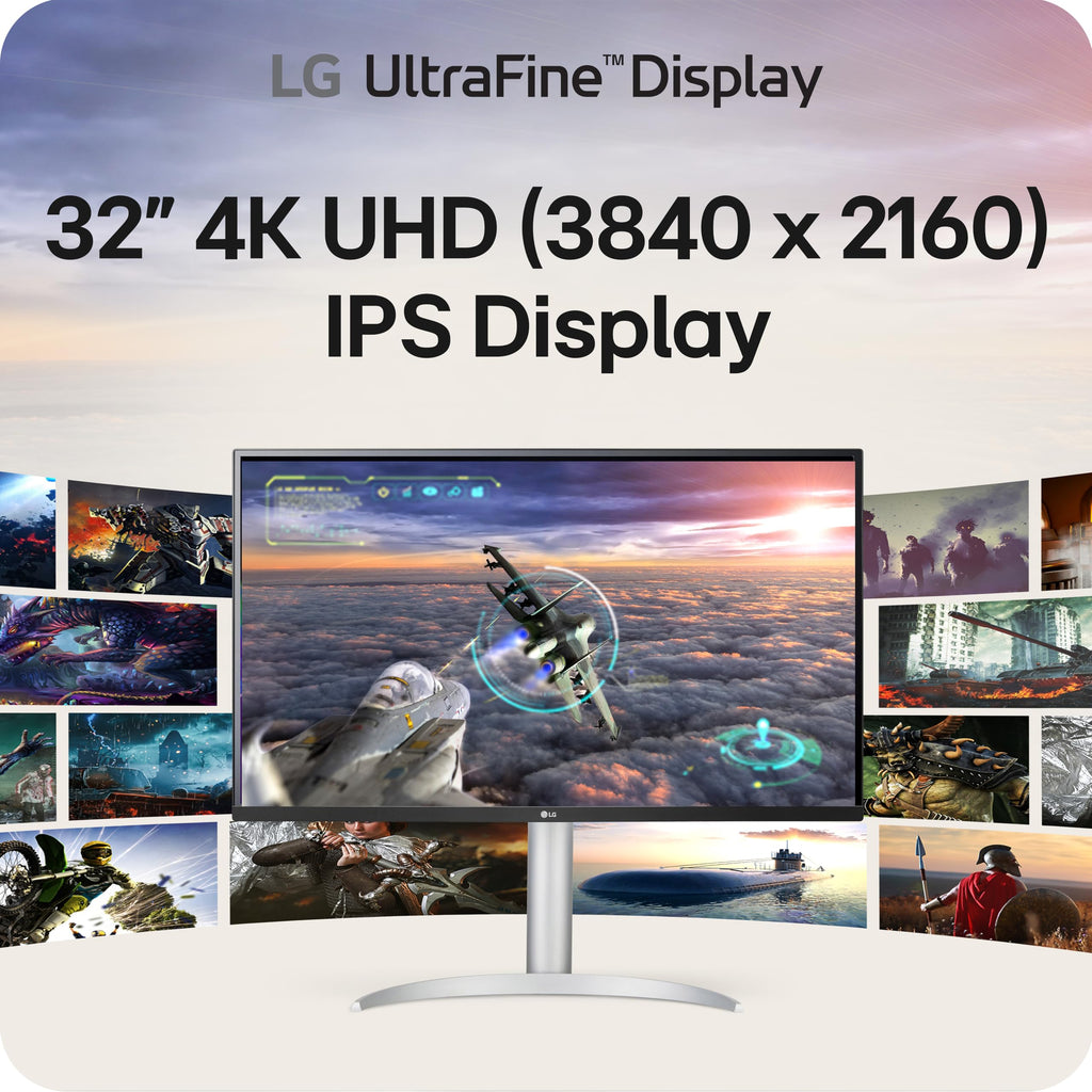 32-inch 4K UHD IPS Computer Monitor with Built-in Speaker, White B123813