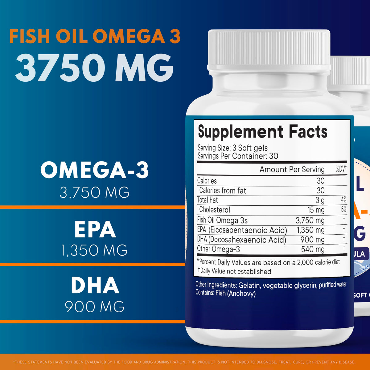Omega 3 Fish Oil 3750 mg EPA & DHA 270 Count B977040