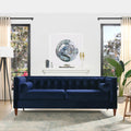 Navy Blue Velvet Tufted Sofa L82128