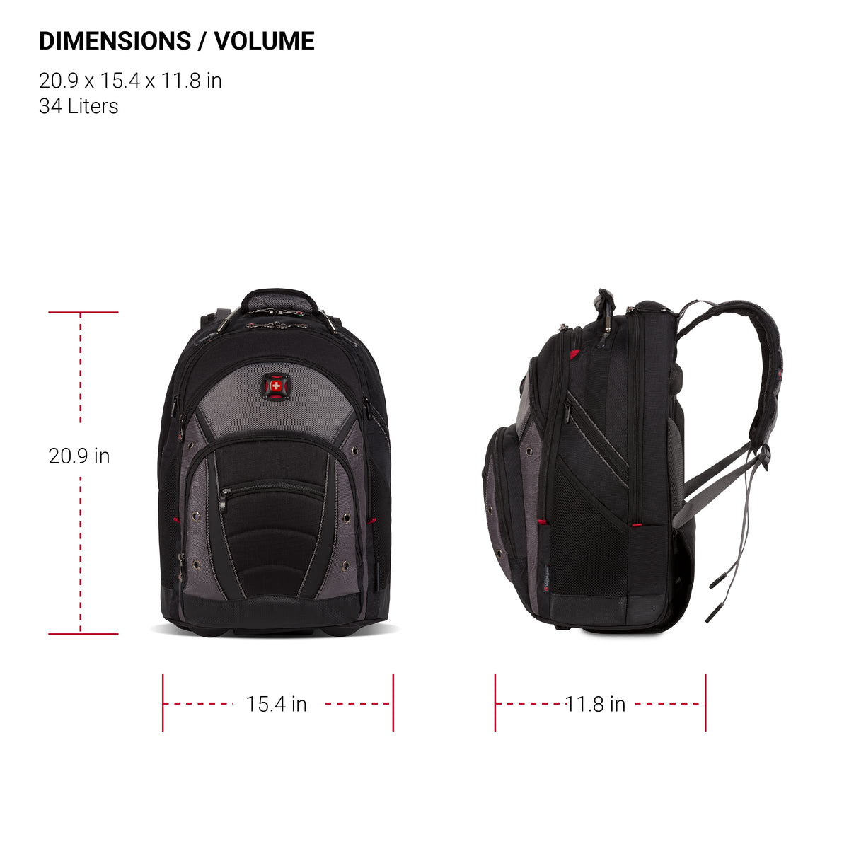 18-Inch Black/Grey Luggage E1842