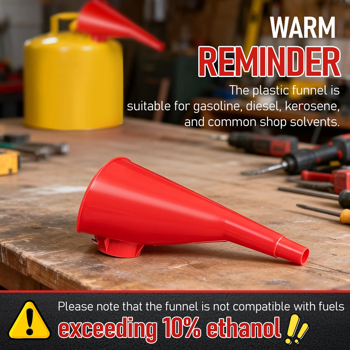 Plastic Gas Can Funnel Red 1 Pack V812