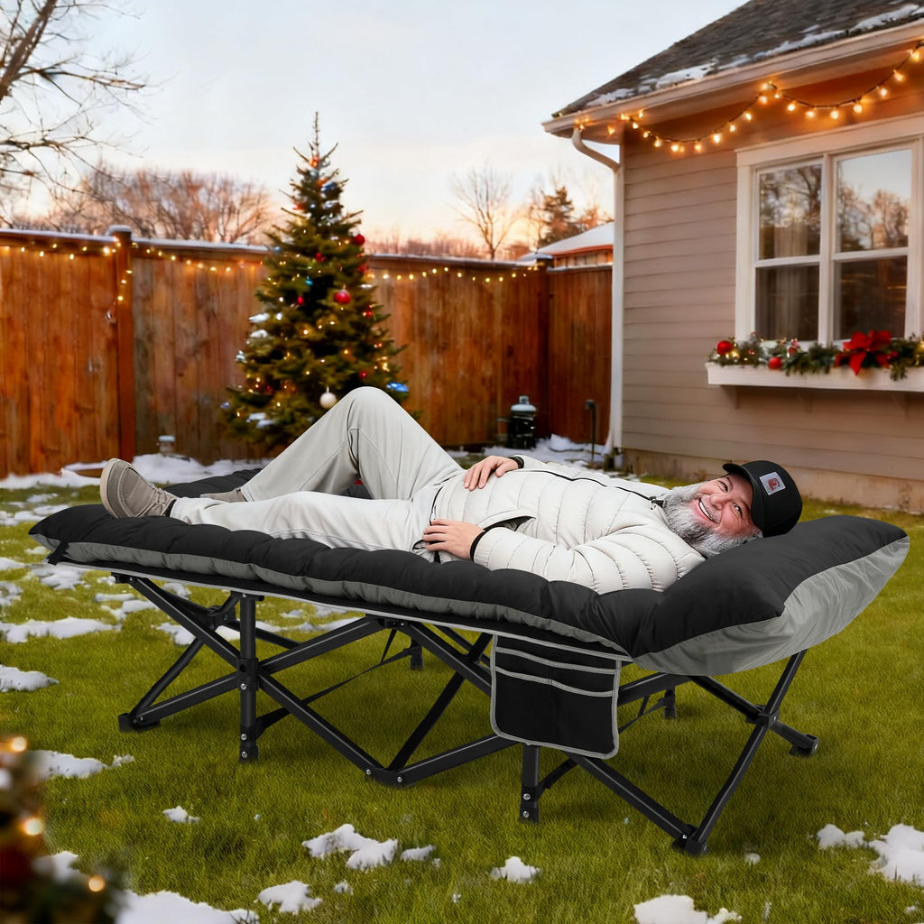 32" Extra Wide Camping Cot with Mattress C9486