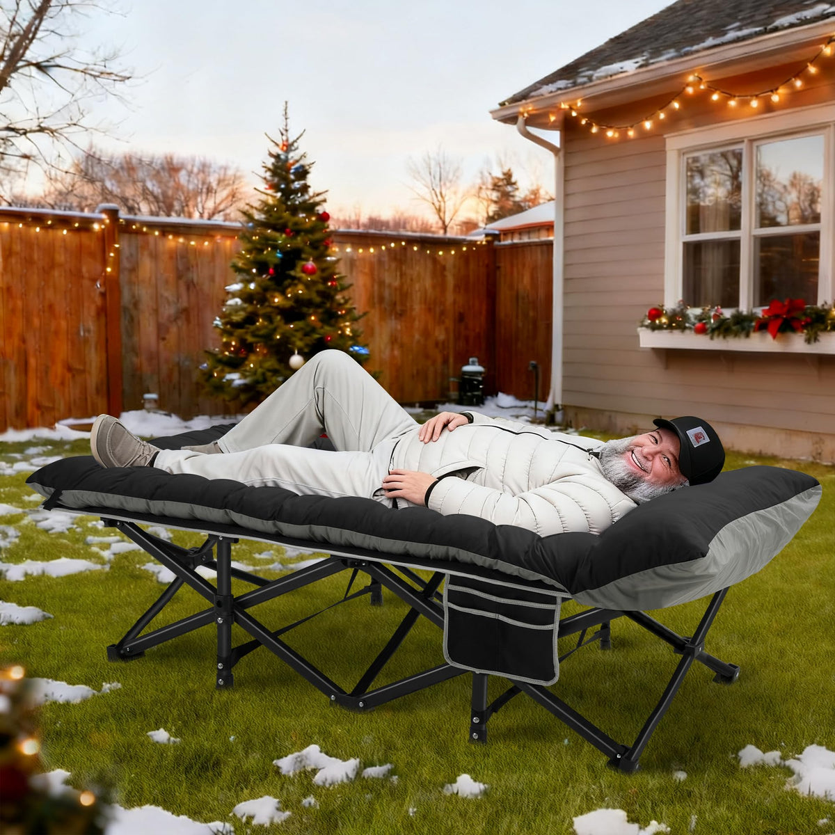 32" Extra Wide Camping Cot with Mattress C9486