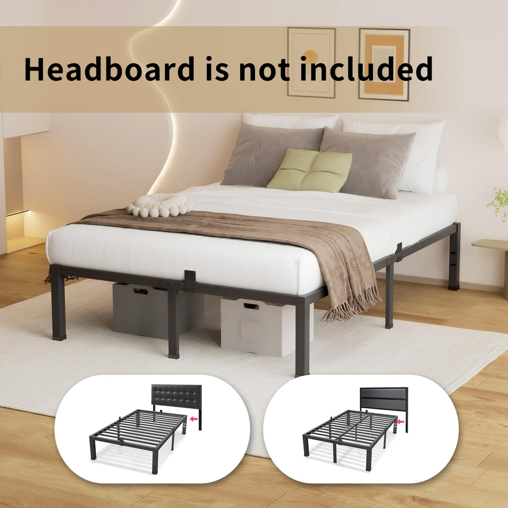 18 Inch King Size Black Metal Bed Frame M4155