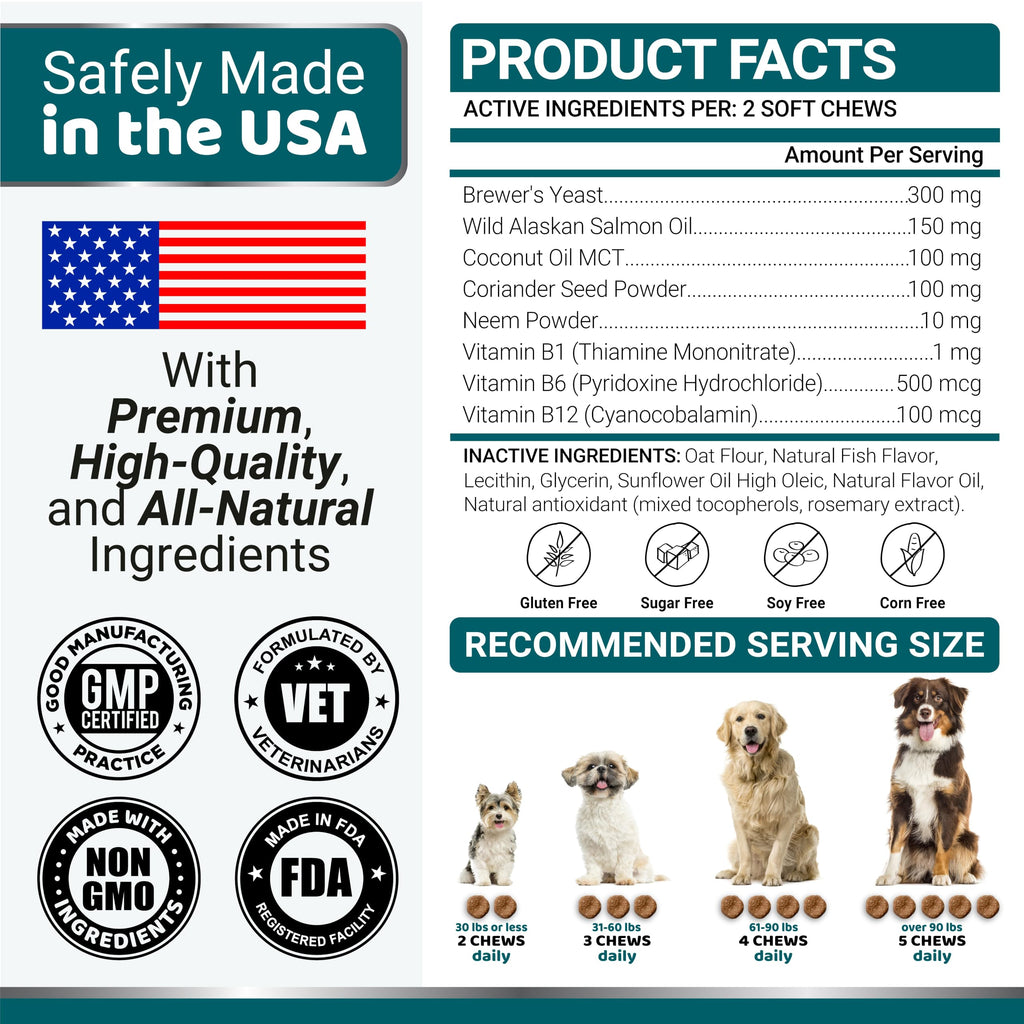 Chewable Flea and Tick Prevention for Dogs 240 Chews L2227