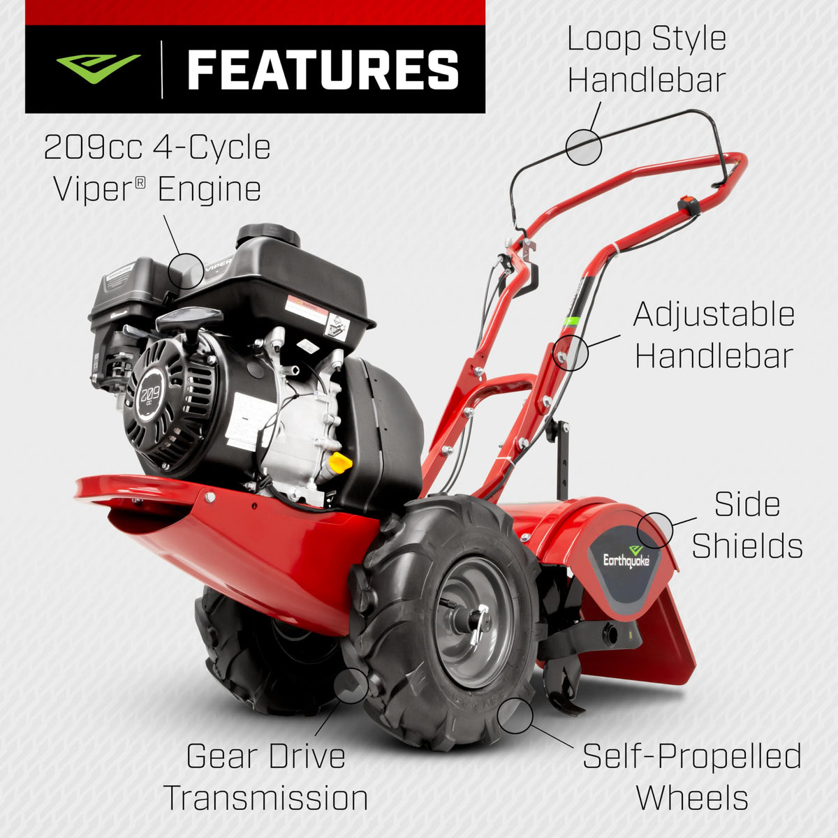 Rear Tine Tiller with 209cc Engine and Counter-Rotating Tines R269