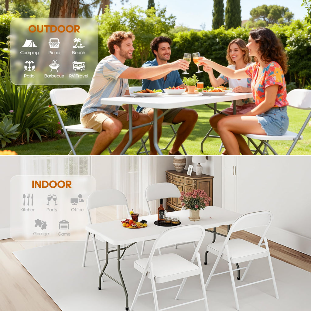 6ft Heavy Duty Folding Table White P307864