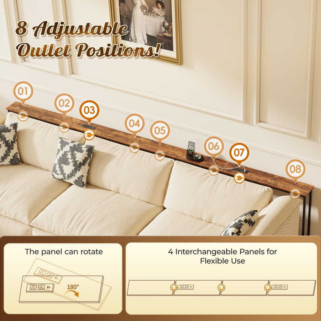 118 Inch Sofa Table with Power Outlets V141