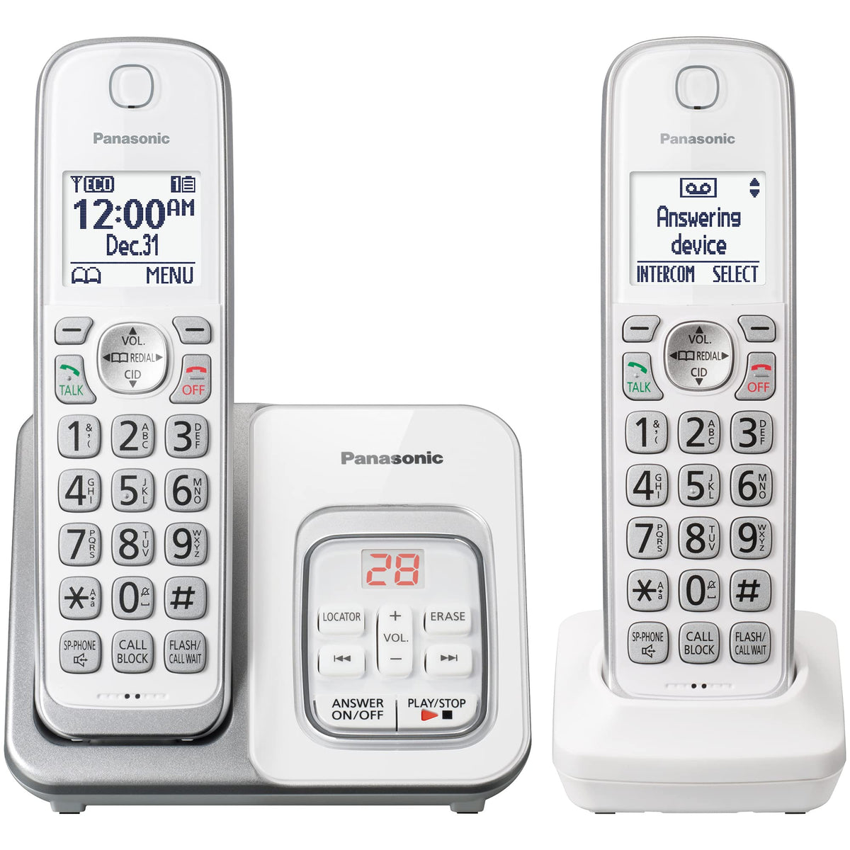 Expandable Cordless Phone with Answering Machine and Call Block, 2 Handsets L349618