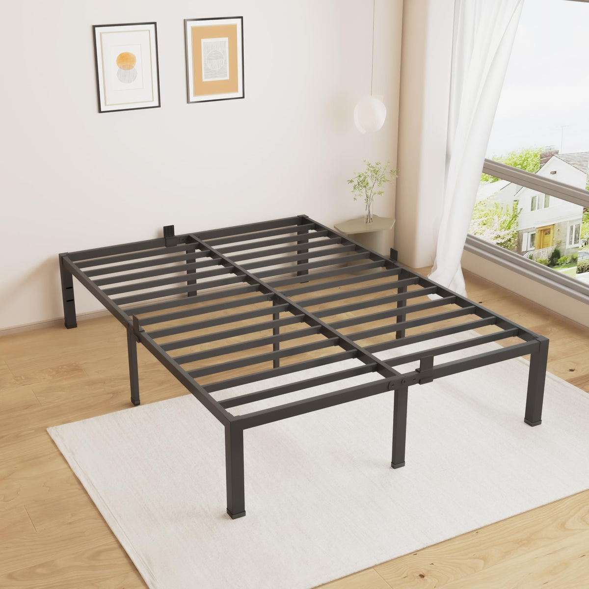 18 Inch King Size Black Metal Bed Frame M4155