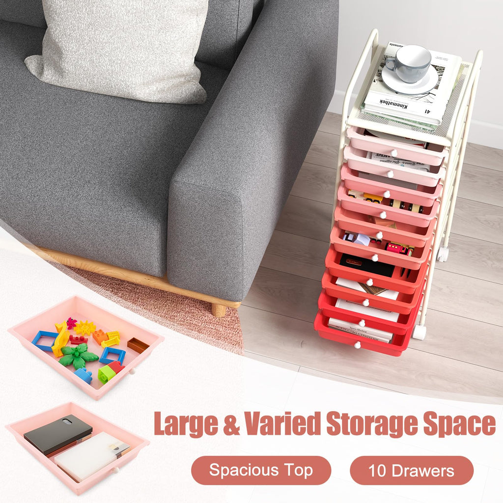 10 Drawer Rolling Storage Cart C2537