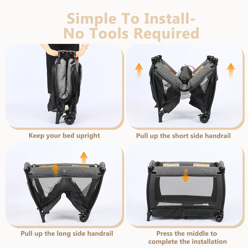 4 in 1 Black Baby Playard Q1915