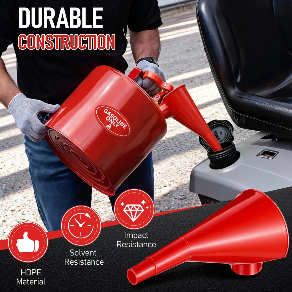 Plastic Gas Can Funnel Red 1 Pack V812