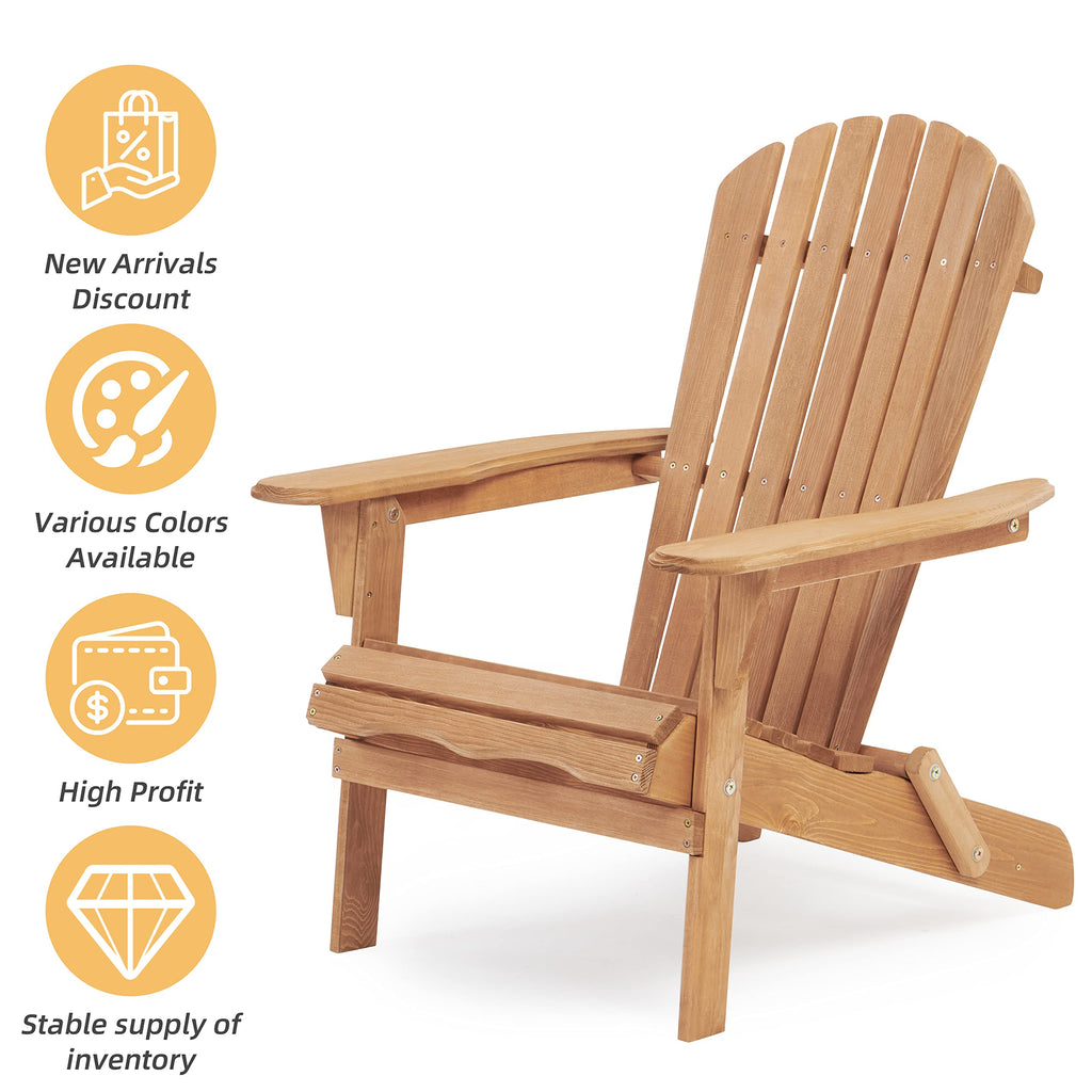 Cedar Folding Adirondack Chair Set of 2 T505986